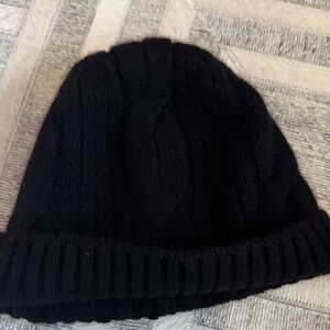 Black Cashmere Knit Beanie JCrew